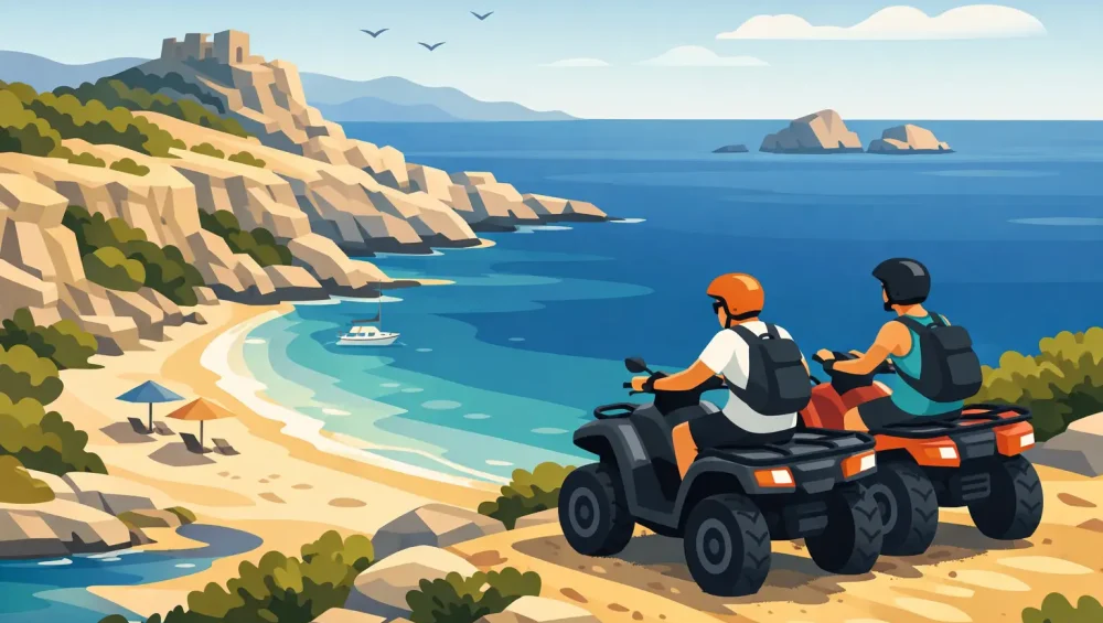 Secluded Beach Quad Adventure in Rhodes
